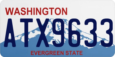 WA license plate ATX9633