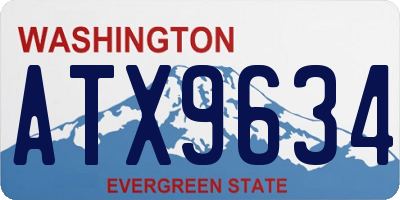 WA license plate ATX9634
