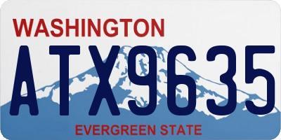 WA license plate ATX9635
