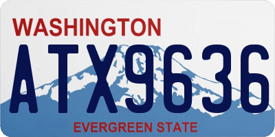 WA license plate ATX9636