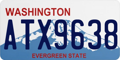 WA license plate ATX9638