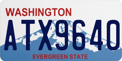 WA license plate ATX9640