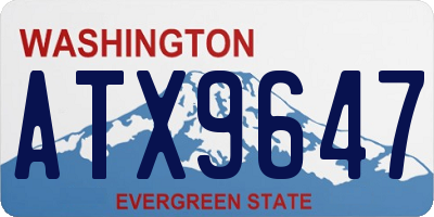 WA license plate ATX9647