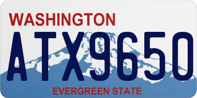 WA license plate ATX9650