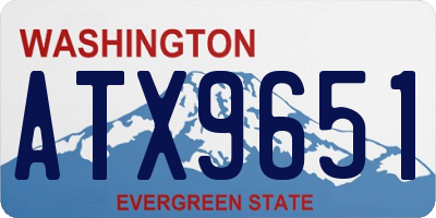 WA license plate ATX9651
