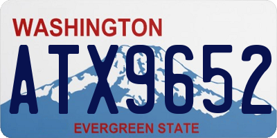 WA license plate ATX9652