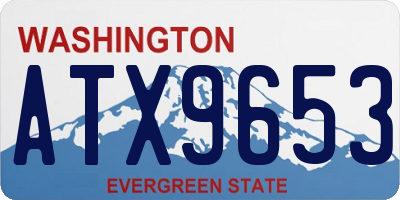 WA license plate ATX9653