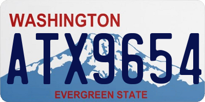 WA license plate ATX9654