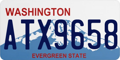 WA license plate ATX9658