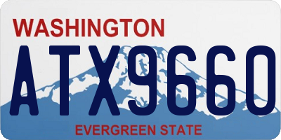 WA license plate ATX9660