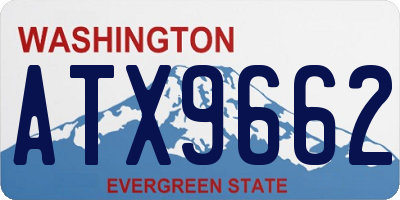 WA license plate ATX9662