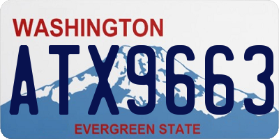 WA license plate ATX9663