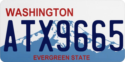 WA license plate ATX9665