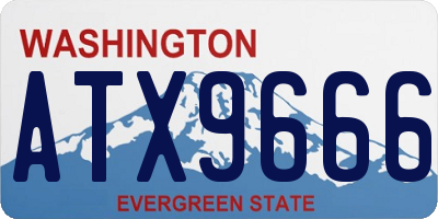 WA license plate ATX9666