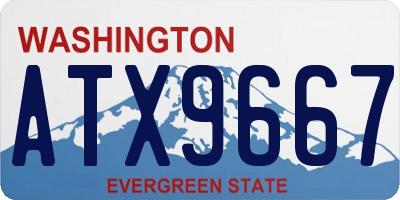 WA license plate ATX9667