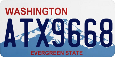 WA license plate ATX9668