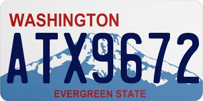 WA license plate ATX9672