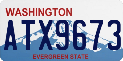 WA license plate ATX9673