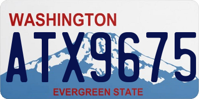 WA license plate ATX9675