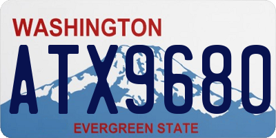 WA license plate ATX9680