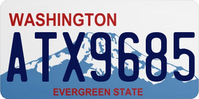WA license plate ATX9685