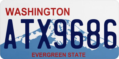 WA license plate ATX9686