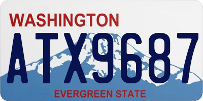 WA license plate ATX9687
