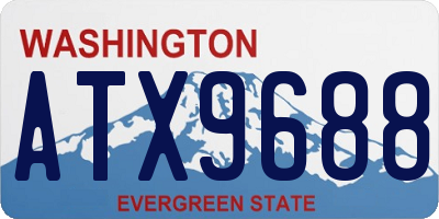 WA license plate ATX9688
