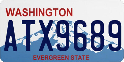 WA license plate ATX9689