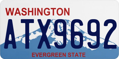 WA license plate ATX9692