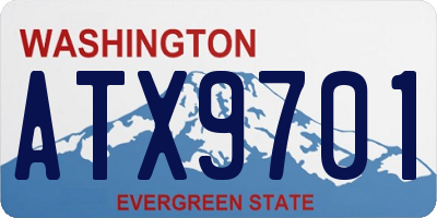 WA license plate ATX9701