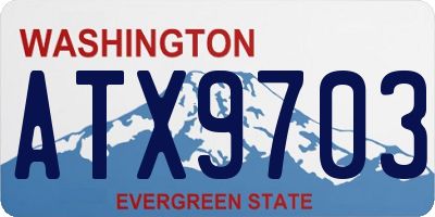 WA license plate ATX9703