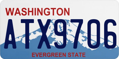 WA license plate ATX9706
