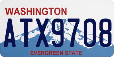 WA license plate ATX9708