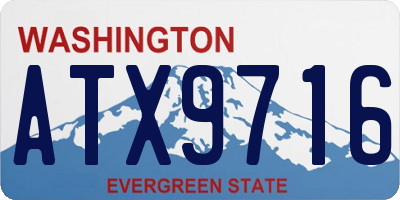 WA license plate ATX9716