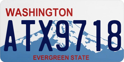 WA license plate ATX9718