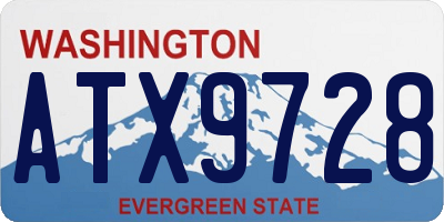 WA license plate ATX9728