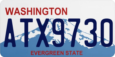 WA license plate ATX9730