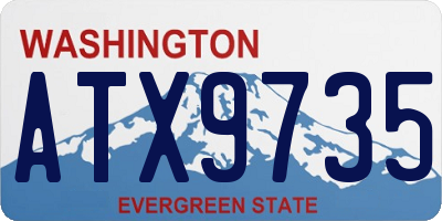 WA license plate ATX9735
