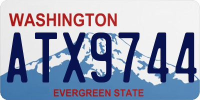 WA license plate ATX9744
