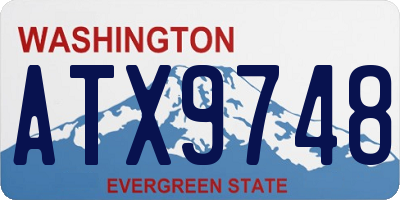 WA license plate ATX9748