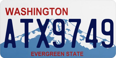 WA license plate ATX9749