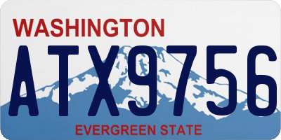 WA license plate ATX9756