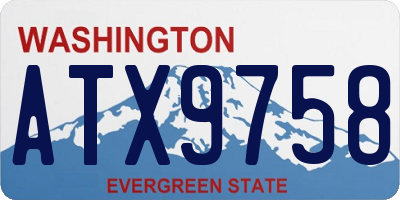 WA license plate ATX9758