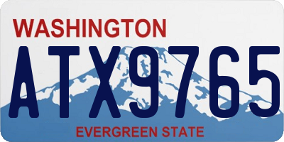 WA license plate ATX9765