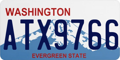 WA license plate ATX9766