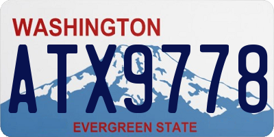 WA license plate ATX9778