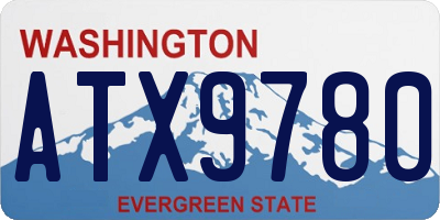 WA license plate ATX9780