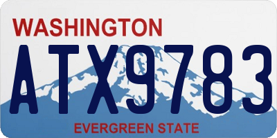 WA license plate ATX9783