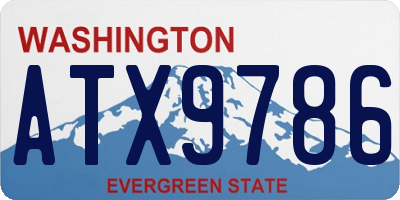 WA license plate ATX9786